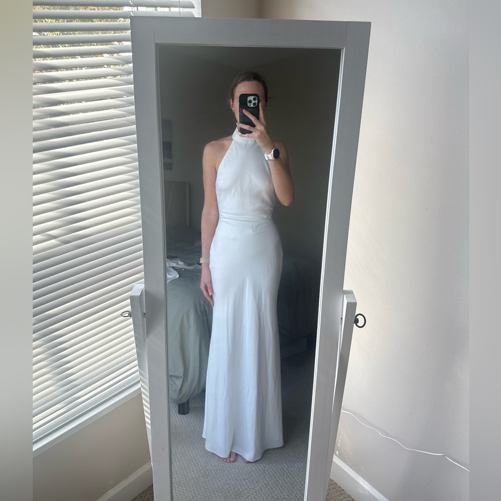 Misha x REVOLVE Evianna Satin Gown in Ivory - Picture 6 of 7